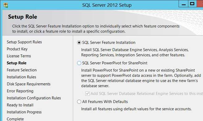 cai dat SQL server 2012 - Setup Role