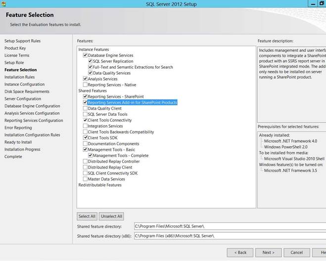 huong dan cai dat SQL server 2012 - Feature Selection