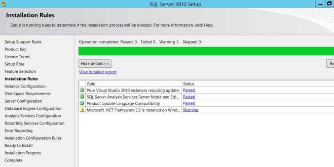 huong dan cai dat SQL server 2012 - Installation Rules
