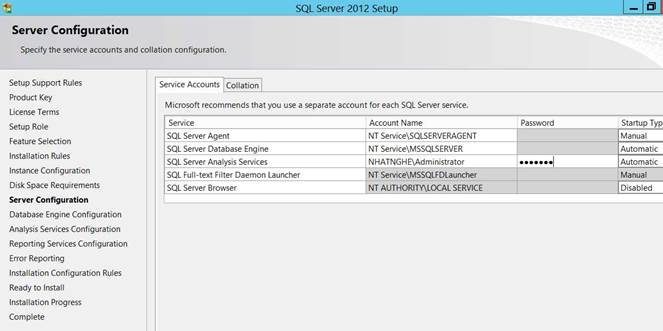 huong dan cai dat SQL server 2012 - password