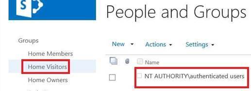 Lab sharepoint server - Chọn Home Visitors