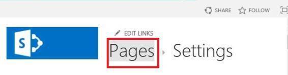 Lab sharepoint server - Chọn Page