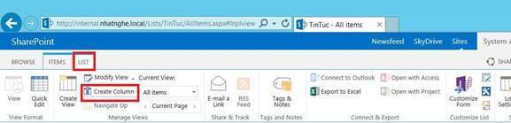Lab sharepoint server - Create Column