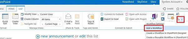 Lab sharepoint server 2013 - Tạo workflow