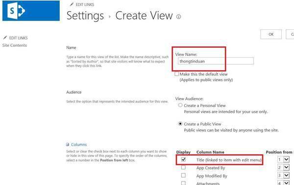Lab sharepoint - create View sharepoint