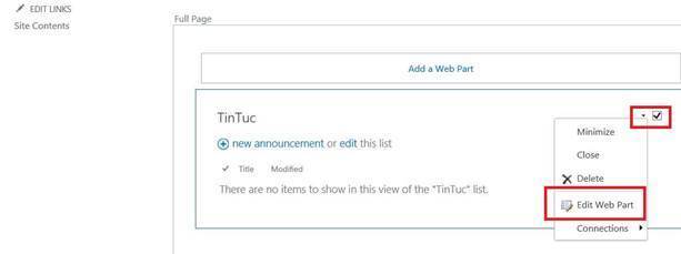 Lab sharepoint server 2013 - Edit webpart page