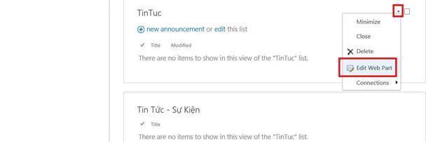 Lab sharepoint server - Edit webpart page