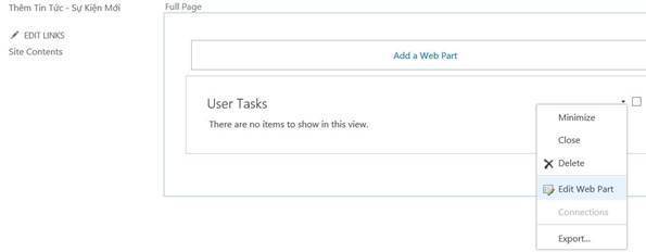 Lab sharepoint server - Edit Web part