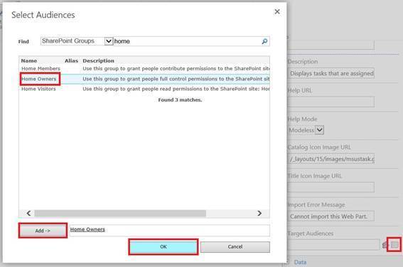 Lab sharepoint server - Target Audiences