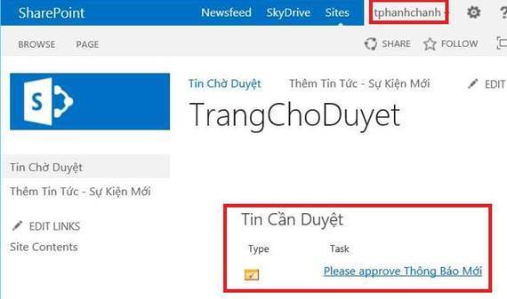 Lab sharepoint server - test kết qua