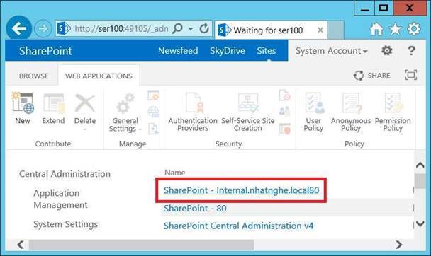 Tạo xong Site collection - lab sharepoint 2013 p3
