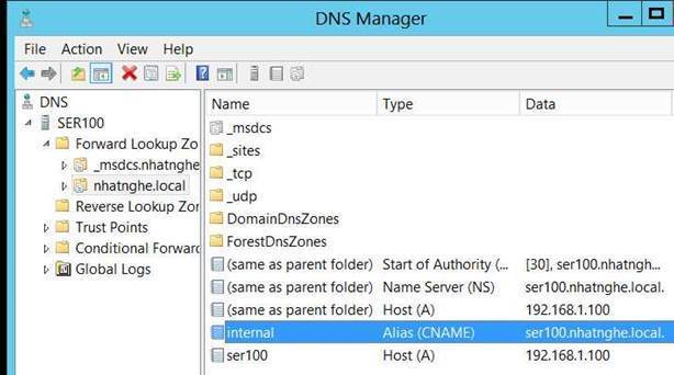 Lab sharepoint server p3 - Tạo CNAME