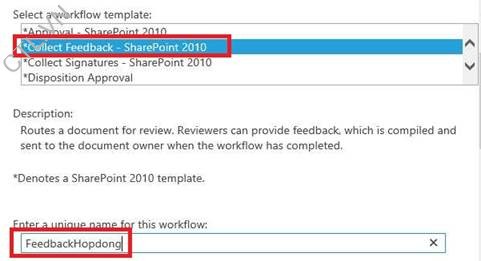 collect feedback workflow - lab sharepoint