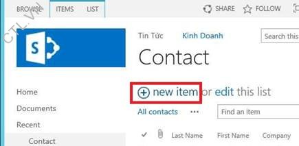Contact list trong sharepoint