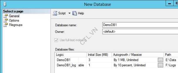 SQL server 2014 Database và storage