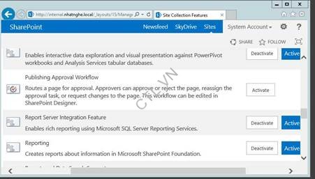 báo cáo của sharepoint