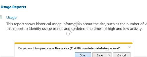 báo cáo của sharepoint server