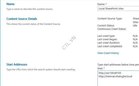 tao site tim kiem trong sharepoint