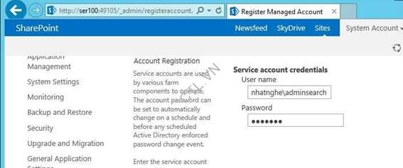 tạo site Tim kiem trong sharepoint 2013
