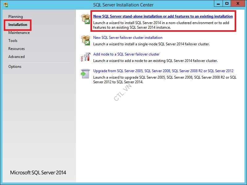 Install sql server 2014