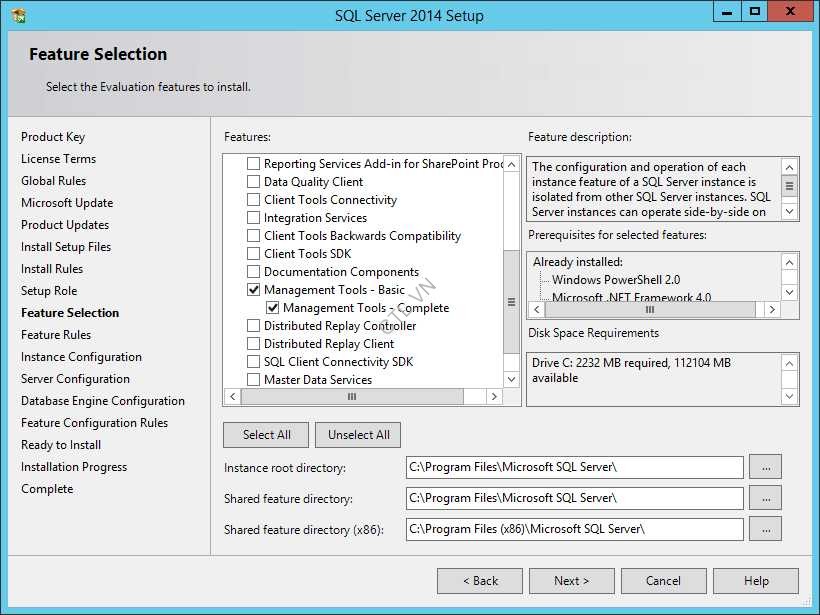 Install sql server for sharepoint