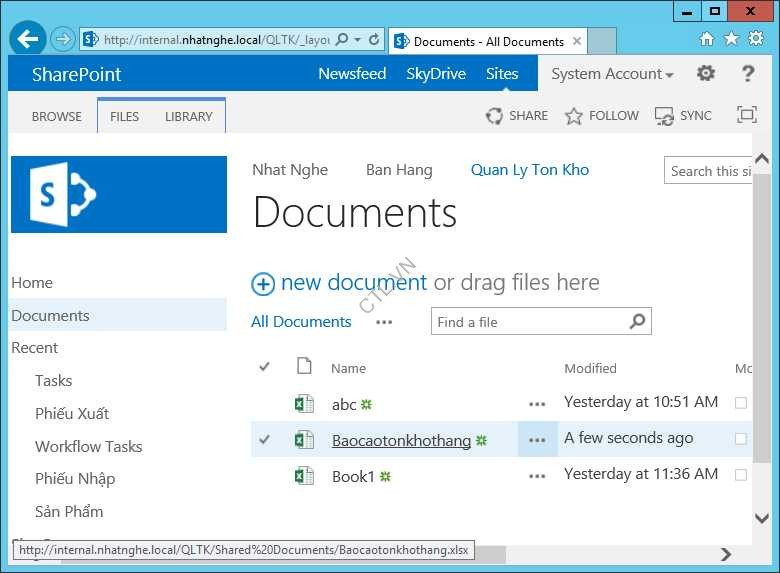 su dung Excel Service trong sharepoint 2013