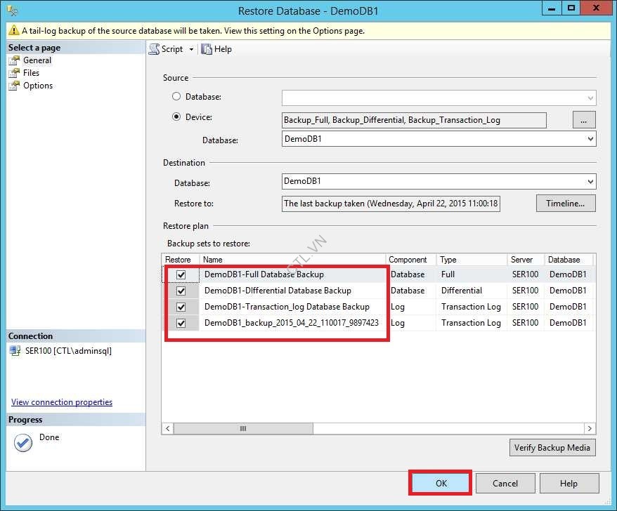 restore sql server