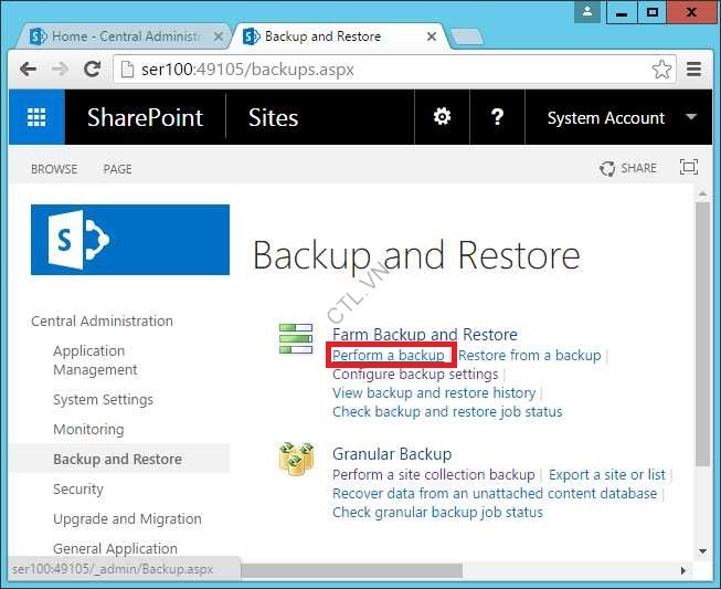 Backup và restore sharepoint