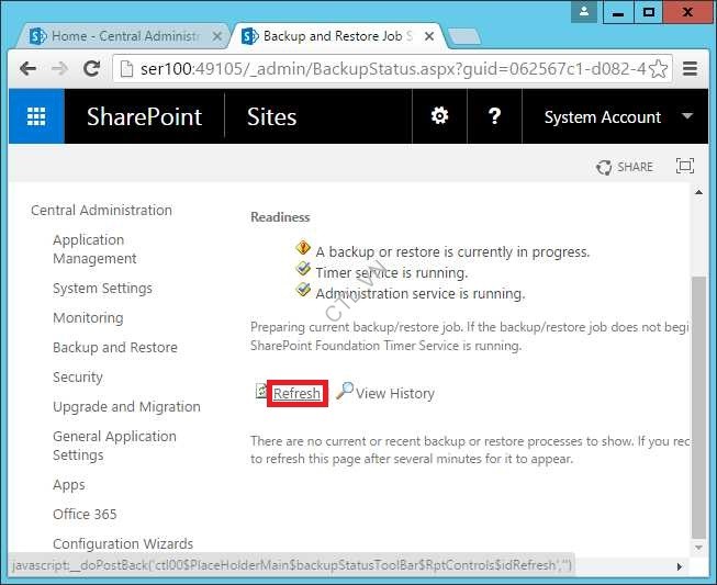 Backup and restore sharepoint