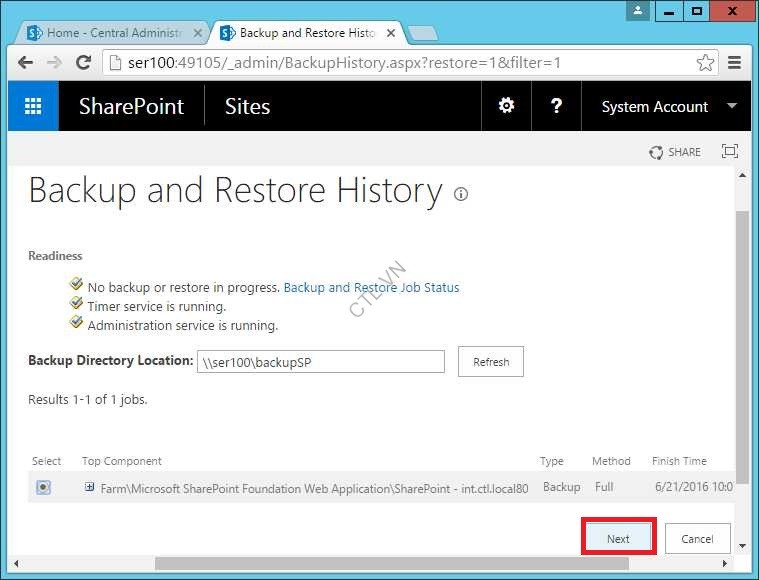 Backup and restore sharepoint
