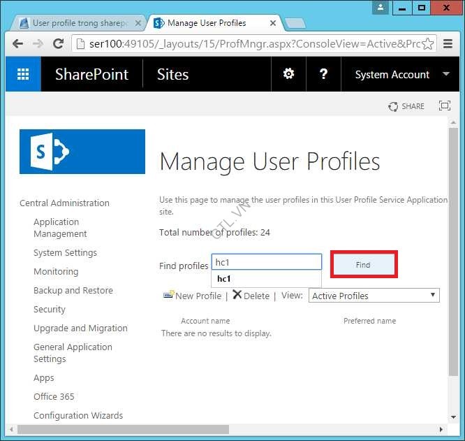 đồng bộ user profile trong Sharepoint 2016
