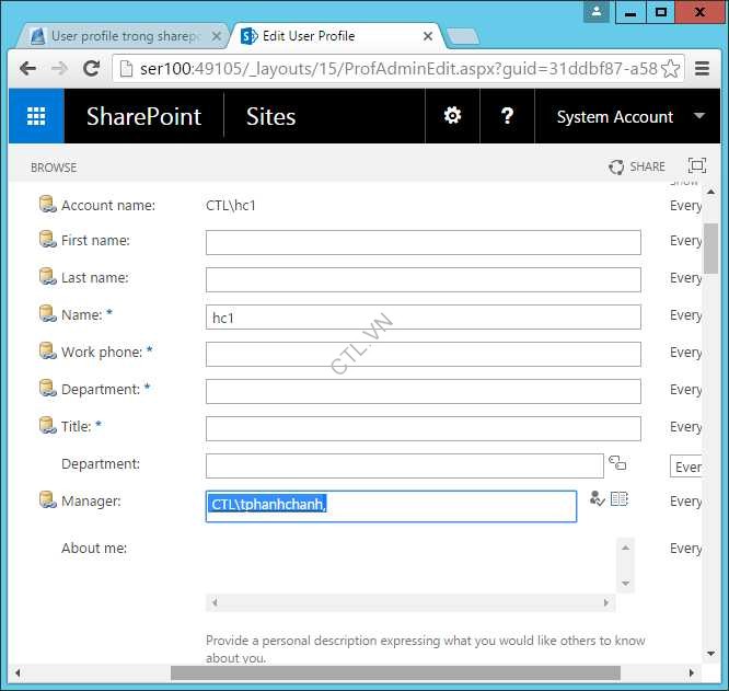 đồng bộ user profile trong Sharepoint 2016