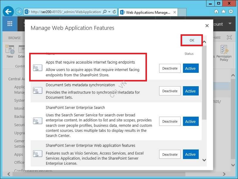 Cấu Hình và Cài Đặt SharePoint App Store