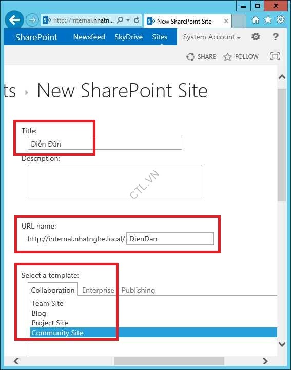 SỬ DỤNG COMMUNITY SITE XÂY DỰNG DIỄN ĐÀN