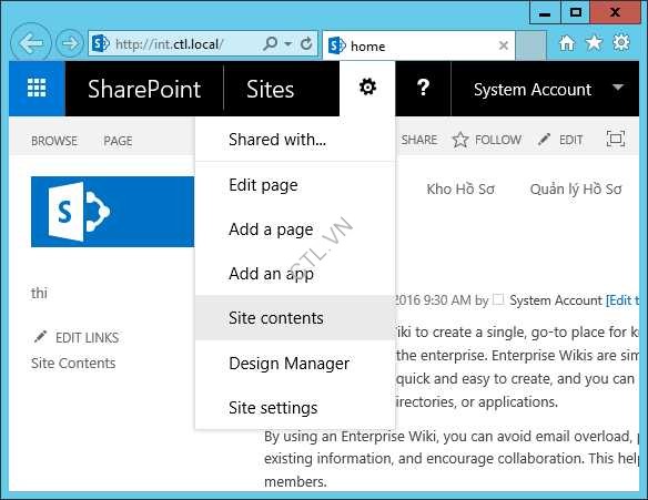TÌM KIẾM TRONG SHAREPOINT 2016