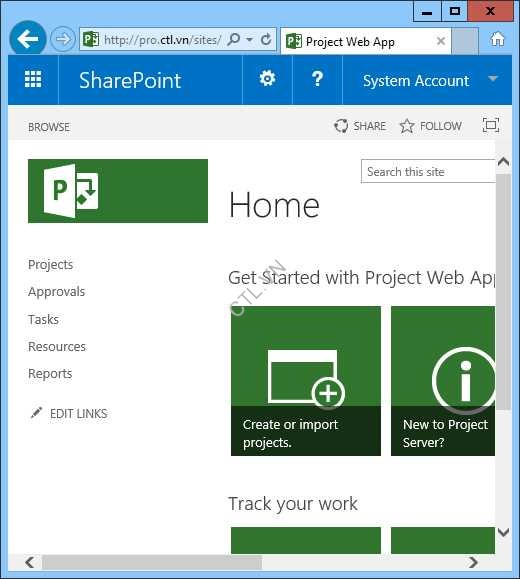ENABLE PROJECT SERVER 2016