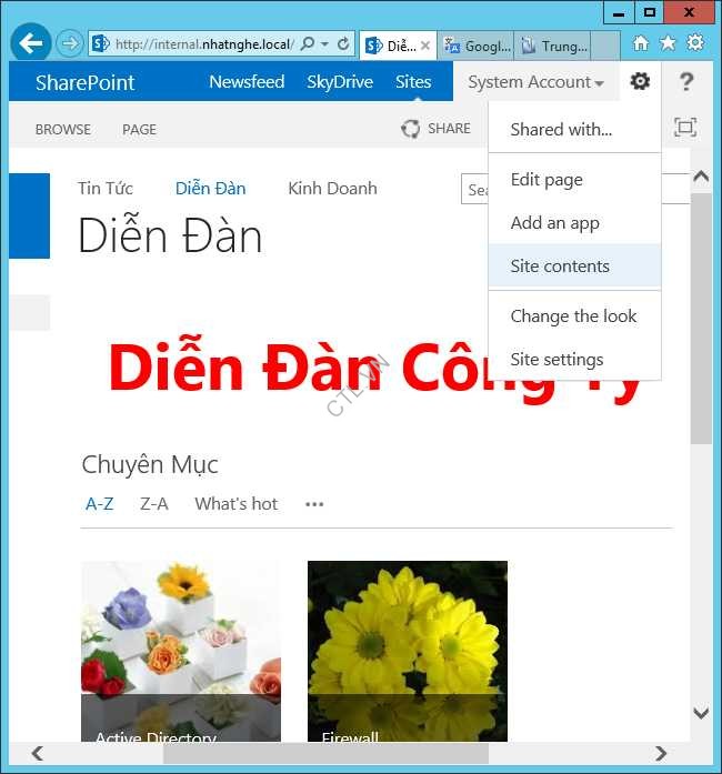 SỬ DỤNG COMMUNITY SITE XÂY DỰNG DIỄN ĐÀN