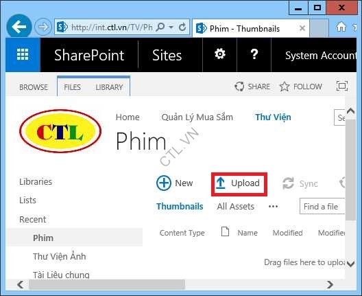 sử dụng Sharepoint 2016 xây dựng site quản lý thư viện