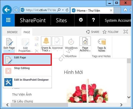 sử dụng Sharepoint 2016 xây dựng site quản lý thư viện