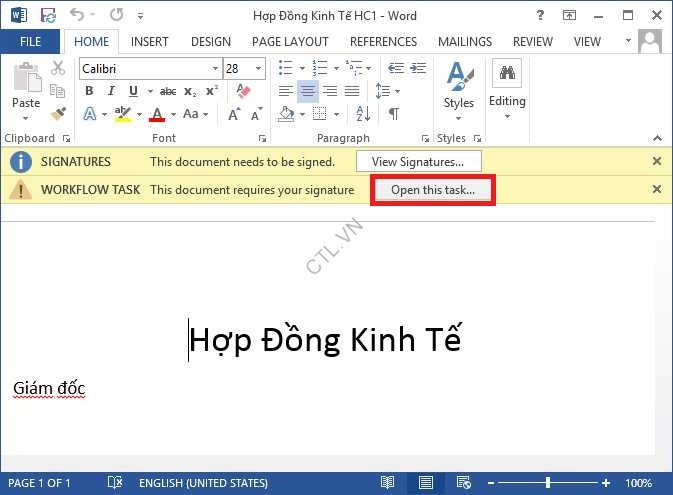 ứng dụng Collect Signatures Workflow