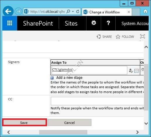 xây dựng ứng dụng Collect Signatures Workflow
