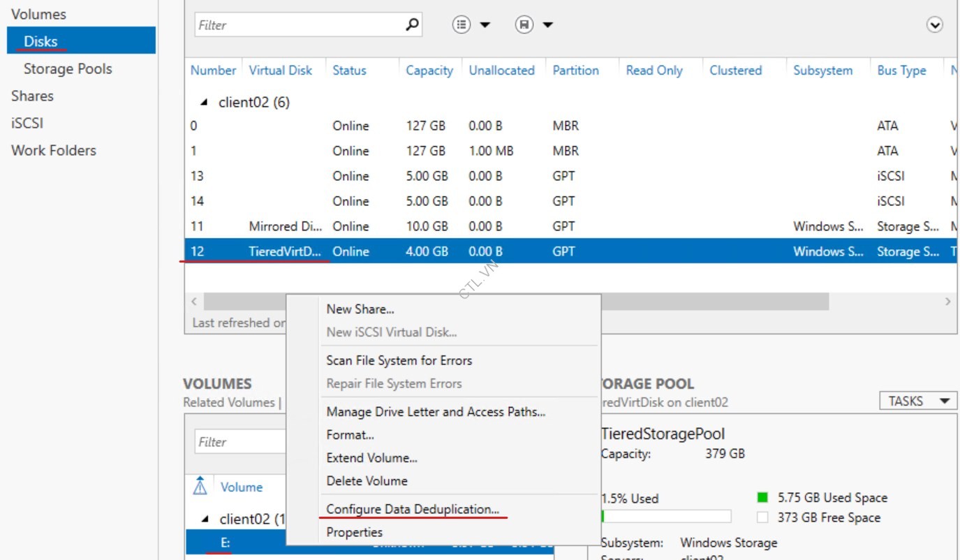 Triển Khai Data Deduplication